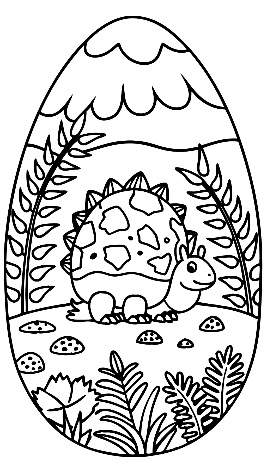 dino egg coloring page